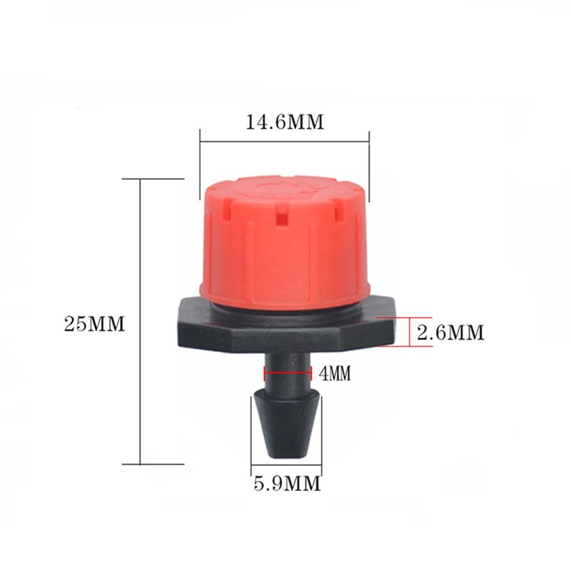 PRUNkuar 100Pcs 360 Degree Adjustable Irrigation Drippers Sprinklers, 1/4 Inch Emitters Drip for Watering System - Image 4